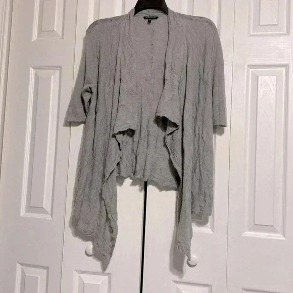 Eileen Fisher merino wool gray cardigan sweater size LARGE. - Picture 1 of 13